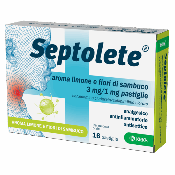 SEPTOLETE 3mg/1mg 16 pastiglie limone/fiori sambuco