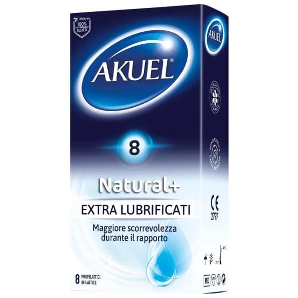 AKUEL NATURAL+ PROFILATTICI EXTRA LUBRIFICATI 8 pezzi
