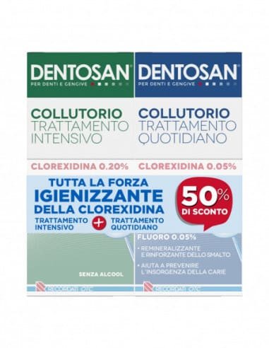 DENTOSAN COLLUTORIO BIPACK 0,2% INTENSIVO 200 ml + 0,05% QUOTIDIANO 200 ml