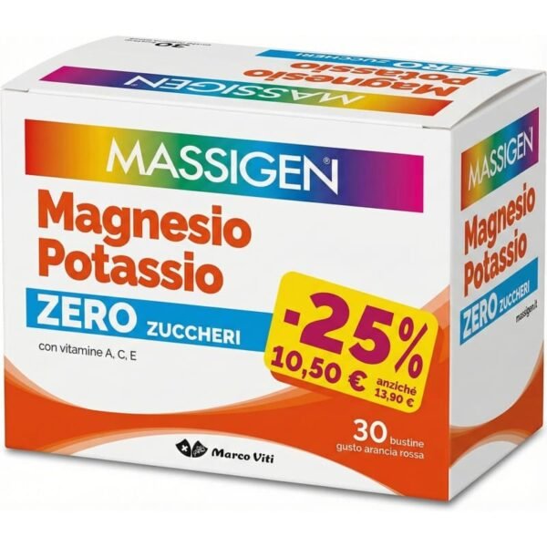 MASSIGEN MAGNESIO E POTASSIO SENZA ZUCCHERO 30 bustine